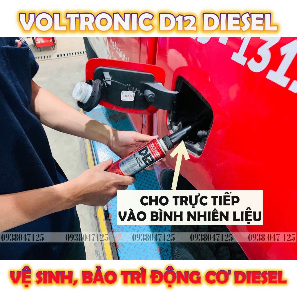 D12 Voltronic Diesel - vệ sinh kim phun xupap động cơ dầu diesel hiệu quả hàng nhập khẩu Đức ( chai 300ml)
